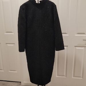 STYLEWE Black Sparkle Long Sleeve Midi Dress